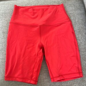 Lululemon Athletica Red Bike Shorts High-Waisted